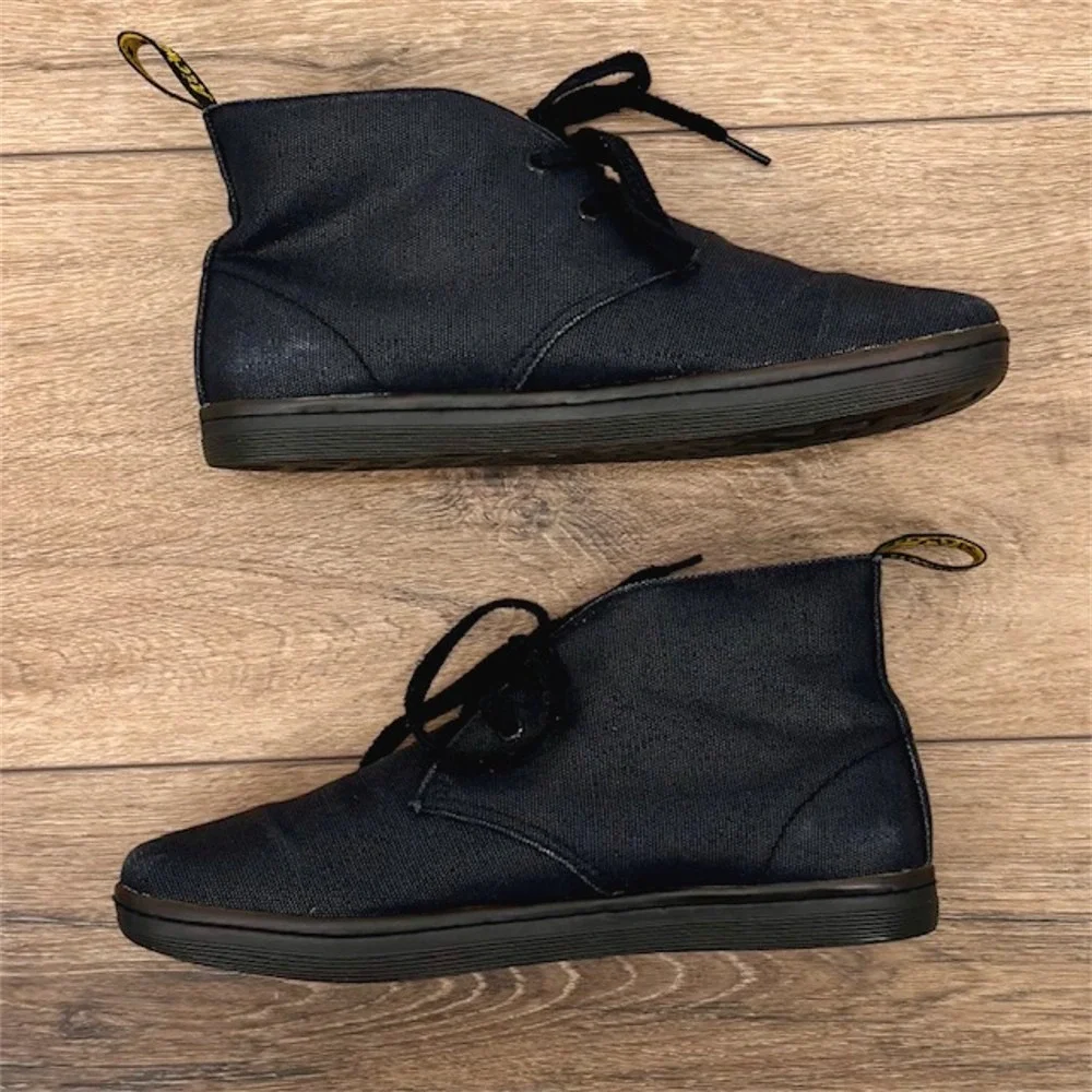 Dr Martens Henrie Men's Size 9 Black Canvas Chukka Boots High Top Sneakers